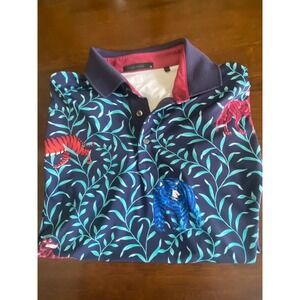 Greyson Men’s Medium Jungle Wolf Polo Shirt In Mongoose Blue